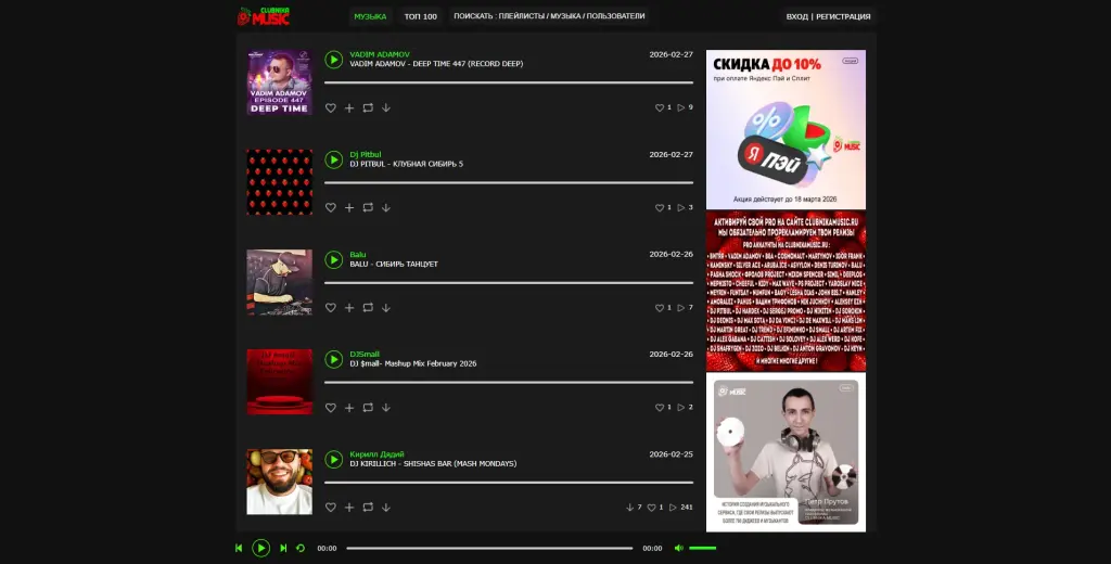 Музыкальная социальная сеть и сервис по продвижению. Доход 108000 в месяц