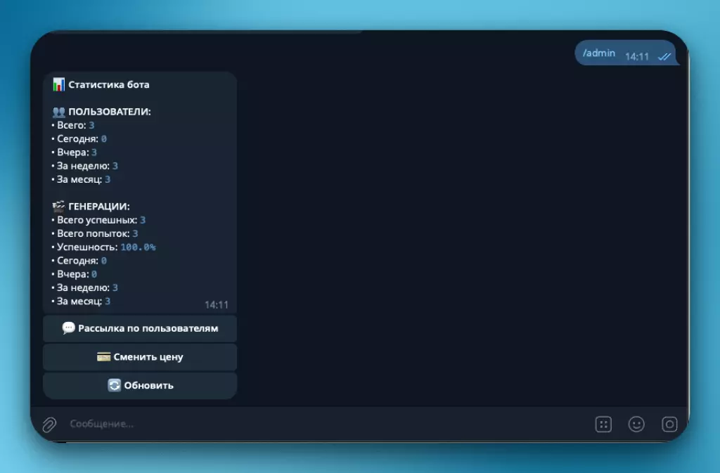 Telegram-бот с нейросетью Google VEO3, Мультисистема, SaaS