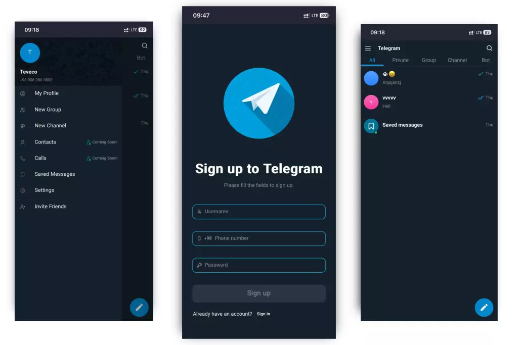 Скрипт аналога Telegram мессенжера